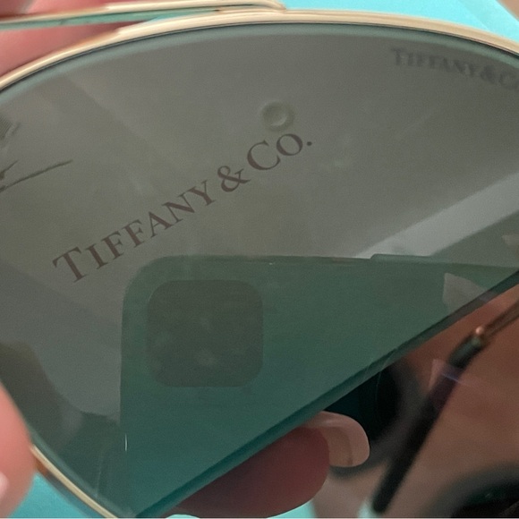 Tiffany & Co. Gold and Gray Aviator Sunglasses - Picture 6 of 10